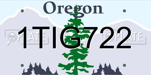 1TIG722 Oregon License Plate