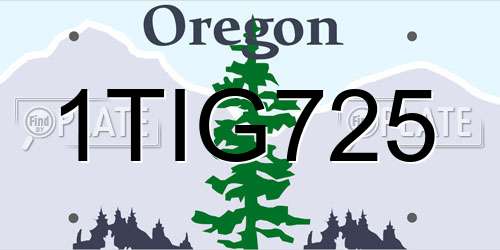 1TIG725 Oregon License Plate