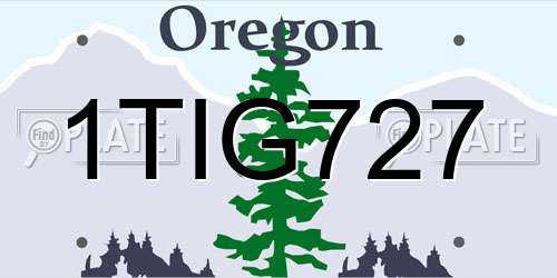 1TIG727 Oregon License Plate