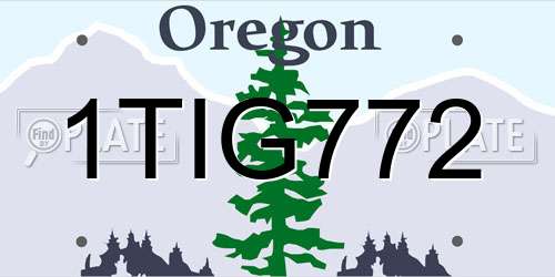 1TIG772 Oregon License Plate