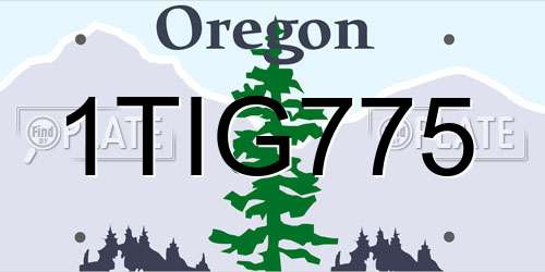 1TIG775 Oregon License Plate