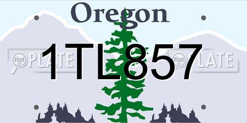 1TL857 Oregon License Plate
