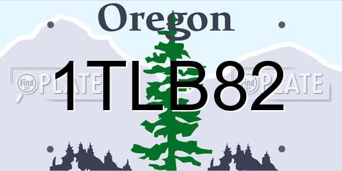 1TLB82 Oregon License Plate