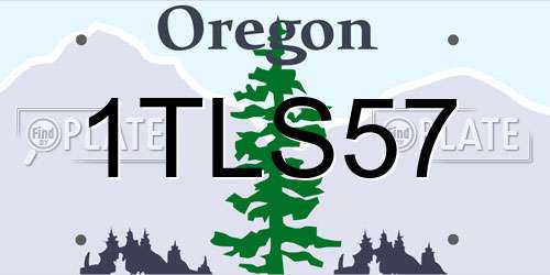 1TLS57 Oregon License Plate