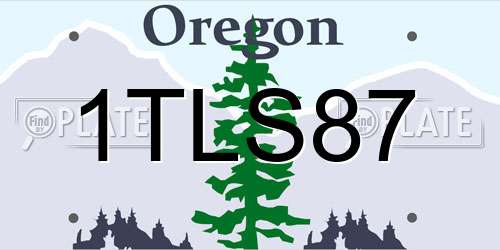 1TLS87 Oregon License Plate