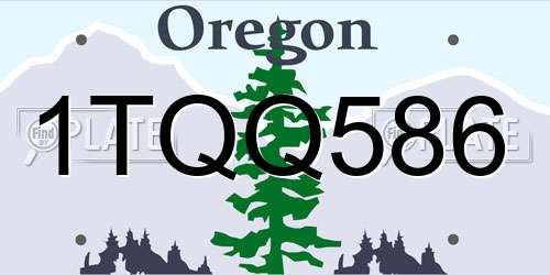 1TQQ586 Oregon License Plate