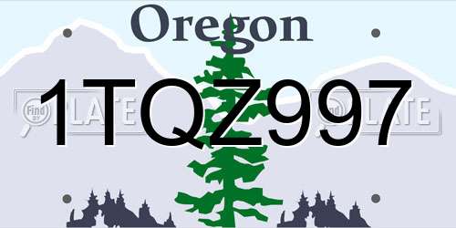 1TQZ997 Oregon License Plate