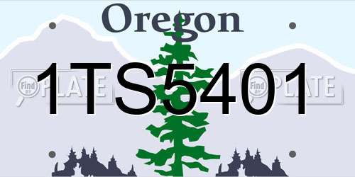 1TS5401 Oregon License Plate