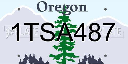 1TSA487 Oregon License Plate