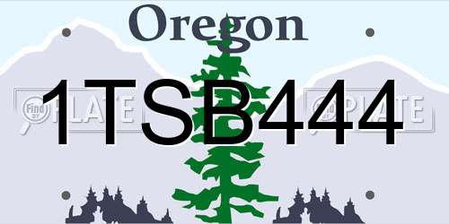 1TSB444 Oregon License Plate