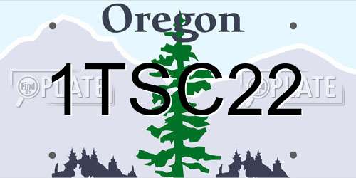 1TSC22 Oregon License Plate