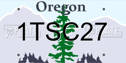 1TSC27 Oregon License Plate