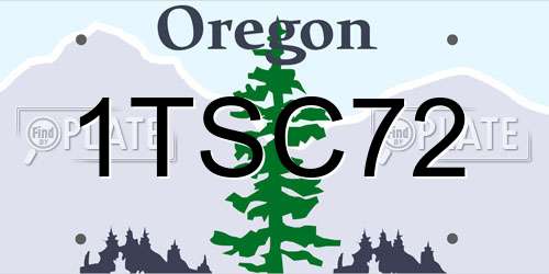 1TSC72 Oregon License Plate