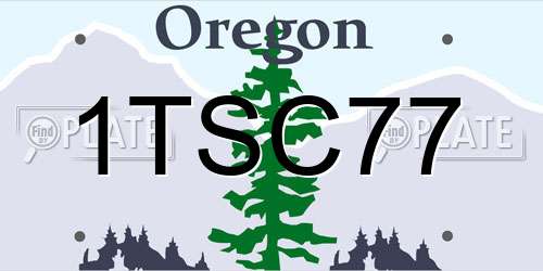 1TSC77 Oregon License Plate