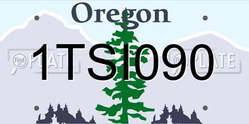 1TSI090 Oregon License Plate