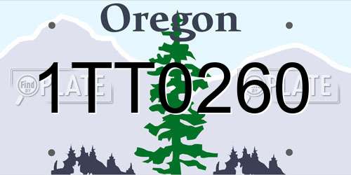 1TT0260 Oregon License Plate