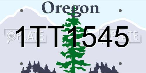 1TT1545 Oregon License Plate
