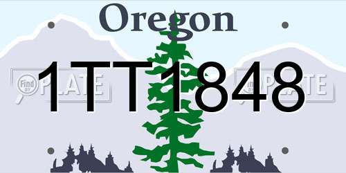 1TT1848 Oregon License Plate