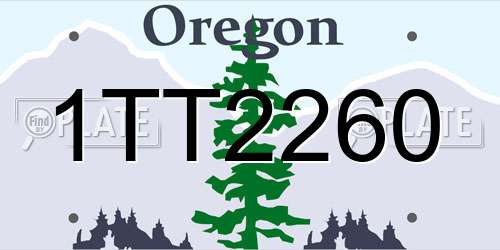 1TT2260 Oregon License Plate