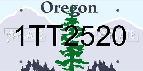1TT2520 Oregon License Plate