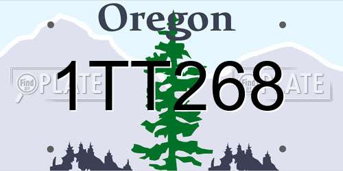 1TT268 Oregon License Plate