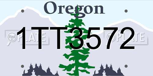 1TT3572 Oregon License Plate