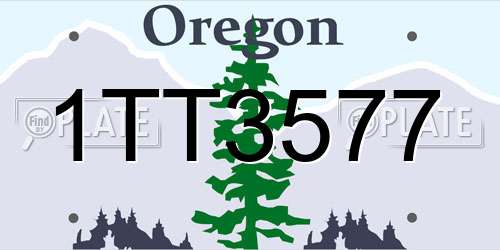 1TT3577 Oregon License Plate