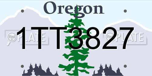 1TT3827 Oregon License Plate