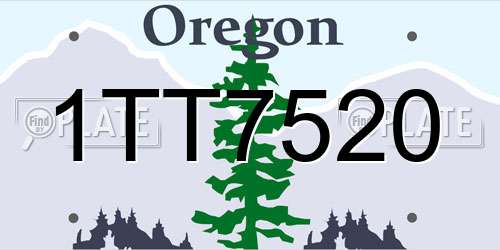 1TT7520 Oregon License Plate