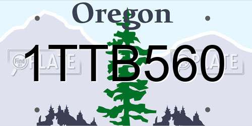1TTB560 Oregon License Plate