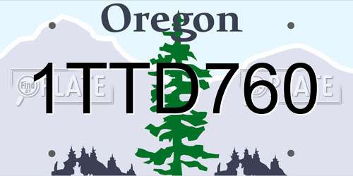 1TTD760 Oregon License Plate