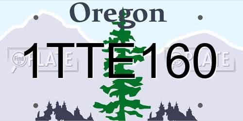 1TTE160 Oregon License Plate