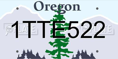 1TTE522 Oregon License Plate