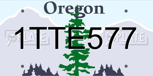 1TTE577 Oregon License Plate