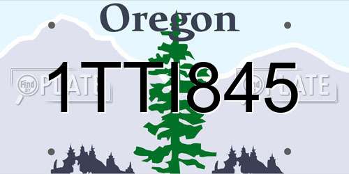 1TTI845 Oregon License Plate