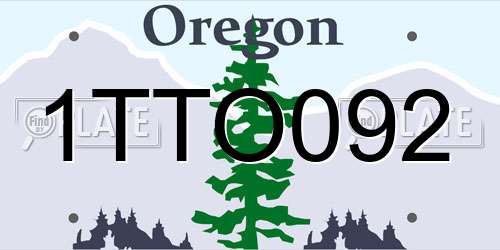 1TTO092 Oregon License Plate