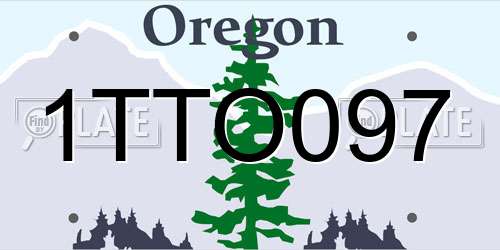 1TTO097 Oregon License Plate