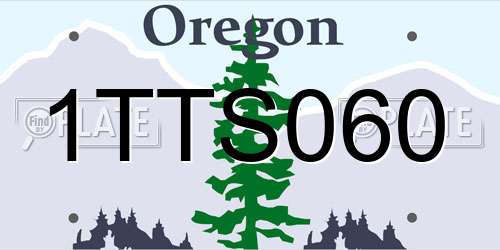 1TTS060 Oregon License Plate