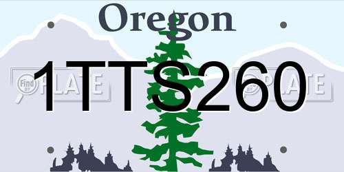 1TTS260 Oregon License Plate