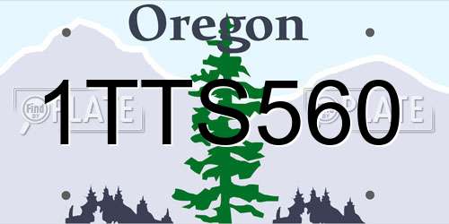 1TTS560 Oregon License Plate