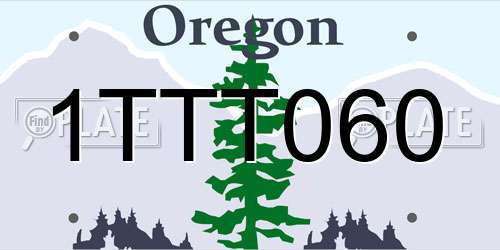 1TTT060 Oregon License Plate
