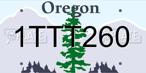 1TTT260 Oregon License Plate