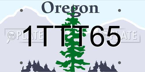 1TTT65 Oregon License Plate