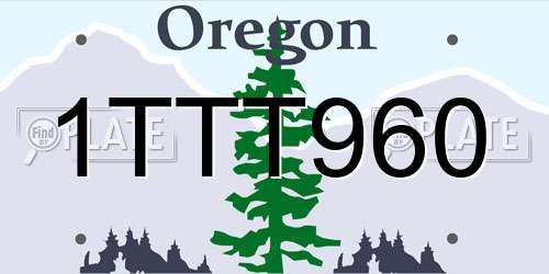 1TTT960 Oregon License Plate