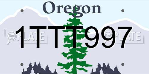 1TTT997 Oregon License Plate