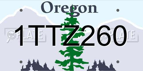 1TTZ260 Oregon License Plate