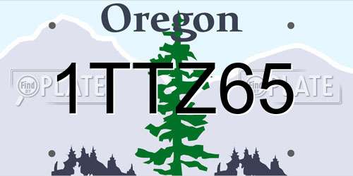 1TTZ65 Oregon License Plate