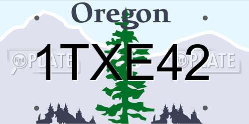 1TXE42 Oregon License Plate