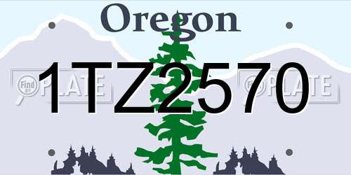 1TZ2570 Oregon License Plate