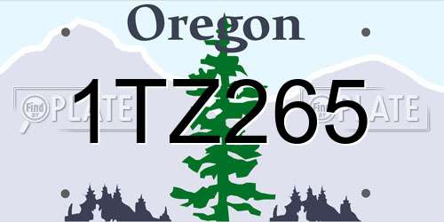 1TZ265 Oregon License Plate